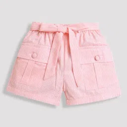 Tiny Girl Neon Orange Knittend Cotton Shorts-image-61