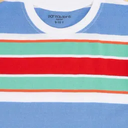 Pantaloons Junior Multicolor Cotton Striped T-Shirt image 2