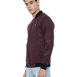 V Dot Maroon Slim Fit Camouflage Jacket image 3