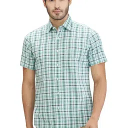 Colorplus Green Regular Fit Checks Shirt-image-64