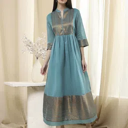 Biba Woven-Design Fit & Flared Maxi Ethnic Dresses image 2