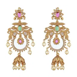 Saraf RS Jewellery Gold Statement Brass Earrings for Women-image-54