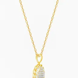 GIVA 14k Yellow Gold Simple Rendezvous Lab Grown Diamond Pendant without Chain image 4