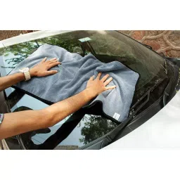 softspun 40 L x 80 W cm 680 GSM Grey Microfiber Cleaning Cloths (Pack of 2) image 4