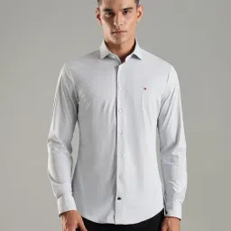 TOMMY HILFIGER Grey Solid Slim Fit Nylon Shirt-picture-40