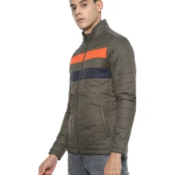 Van Heusen Sport Olive Green Regular Fit Colour Block Jacket image 3