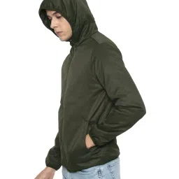 Van Heusen Sport Olive Green Regular Fit Self Pattern Jacket image 3