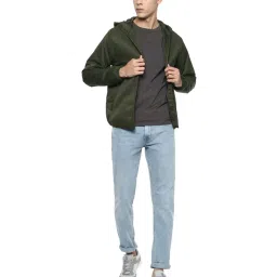 Van Heusen Sport Olive Green Regular Fit Self Pattern Jacket image 5