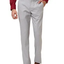 Park Avenue Grey Polyester Regular Fit Textured Trousers-image-54