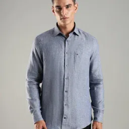 TOMMY HILFIGER Blue Printed Regular Fit Linen Shirt-picture-37