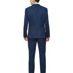Louis Philippe Gods & Kings Navy Slim Fit Self Pattern Three Piece Suit image 2