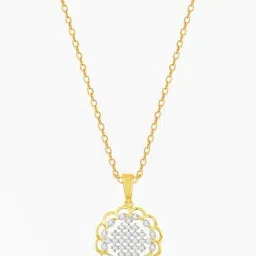 GIVA 14k Yellow Gold Simple Rendezvous Lab Grown Diamond Pendant without Chain image 2