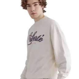 Rare Rabbit Off White Boxy Fit Graphic Sweatshirt image 4