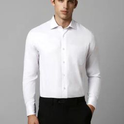 Louis Philippe White Cotton Regular Fit Texture Shirt-picture-29
