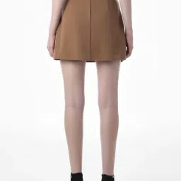 Only Brown Blended Solid High Rise Skirt image 2