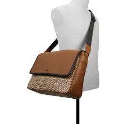 ALDO Tan Synthetic Large Messenger Bag image 4