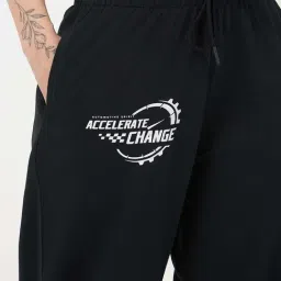 Bewakoof Black Loose Fit Printed Joggers image 5