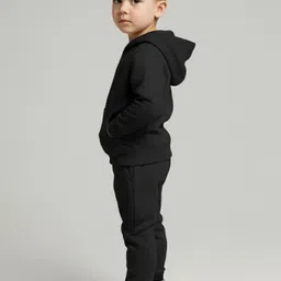 TOONKY Boys Solid Hooded Sweatshirt & Joggers Clothing Set image 3