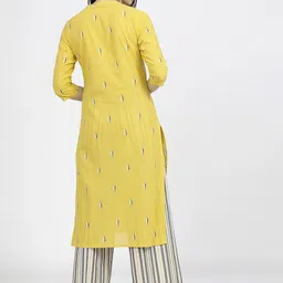 Vishudh Ethnic Motifs Printed Mandarin Collar Pure Cotton Straight Kurta With Palazzo image 5