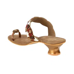 WALKWAY by Metro Embellished Ethnic Kitten Sandals image 3