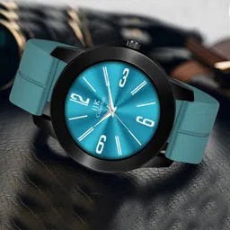 IIK COLLECTION Men SeaGreen Adjustable Flexible Magnetic Lock Silicon Strap Watch image 5