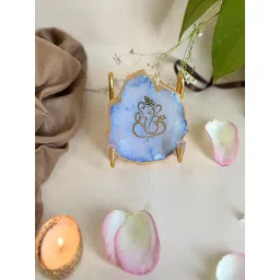 Homearte Ganesh Ji Agate Metal Stand Religious Showpiece-Blue image 4
