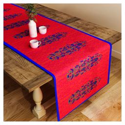 SEJ by Nisha Gupta Abstract Red Large size Table Runner - Red-picture-44