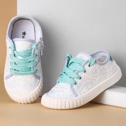 Cute Walk by Babyhug Lace Ups Casual Shoes Floral Print - Blue-picture-11