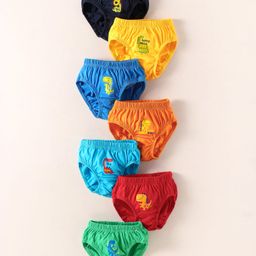 Simply Interlock Knit Dino Prints Briefs Pack of 7 - Blue Green & Red-picture-49