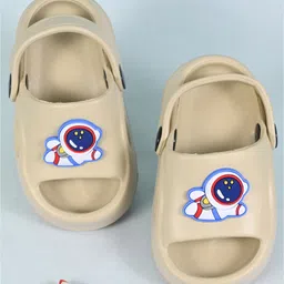 Yellow Bee Astronaut Applique Detailed Slingback Clogs - Beige-picture-26