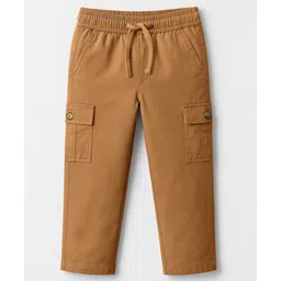 Pine Kids Cotton Elastane Woven Full Length Solid Colour Trouser Pant - Khaki-picture-13