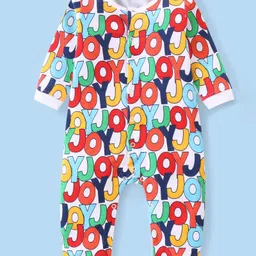 Babyhug 100% Cotton Knit Full Sleeves Romper Alphabet Print Pack of 2- Multicolor image 2