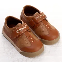 Cute Walk by Babyhug Velcro Closure Solid Oxfords - Brown image 2