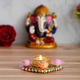 Divyakosh Decorative Diwali Diya Pack Of 2 - Multicolor image 3