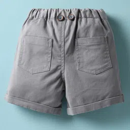 ToffyHouse Cotton Woven Half Sleeves Jungle Theme Printed Party Shirt & Shorts Set with Bow & Suspender - Grey image 5