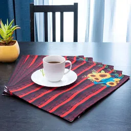 Indisca Designs 7-Pcs Maroon Printed Table Linen Sets image 3
