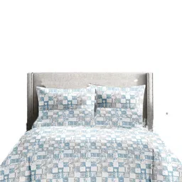 Ariana Garda Blue & White 210 TC Cotton King Bedsheet Set 2.70 m x 2.25 m-image-61