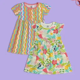 MINIKLUB Kids Multicolor Printed Dress (Pack of 2)-image-13