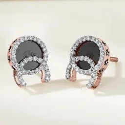 P.N.Gadgil Jewellers Dark Radiance 18 kt Rose Gold Stud Diamond Earring For Woman-image-53