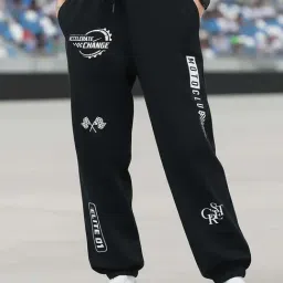 Bewakoof Black Loose Fit Printed Joggers-picture-29
