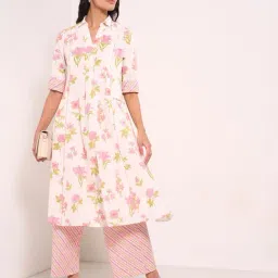 Rangmanch By Pantaloons Pink Regular Fit Printed Kurta image 4