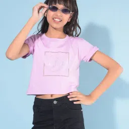 Crimsoune Club Kids Purple Embellished T-Shirt-picture-33