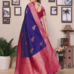 Elora Purple Zari Saree With Unstitched Blouse image 3