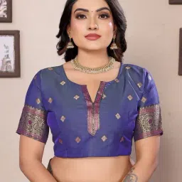 Elora Magenta Zari Saree With Unstitched Blouse image 5