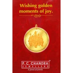 P.C. Chandra Jewellers 24k (999) 5gm Yellow Gold Shiva, Parvati, Ganesha & Kartikeya Coin Pendant-picture-31