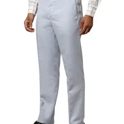 Raymond Light Blue Regular Fit Trousers image 3