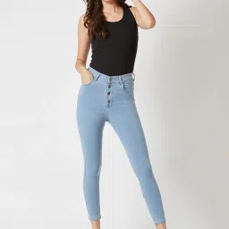 Miss Chase Light Blue Cotton Jeans image 4
