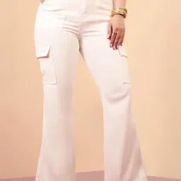 Miss Chase A+ White Denim Solid Jeans-picture-45