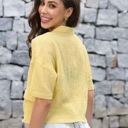 Bewakoof Yellow Regular Fit Shirt image 2