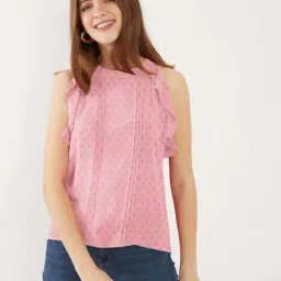 Zink London Pink Self Pattern Top-image-60